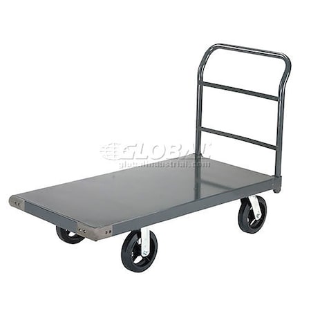 Global Industrial Platform Truck w/Steel Deck, 8 Rubber Casters, 48 x 30, 2400 Lb. Capacity 952139